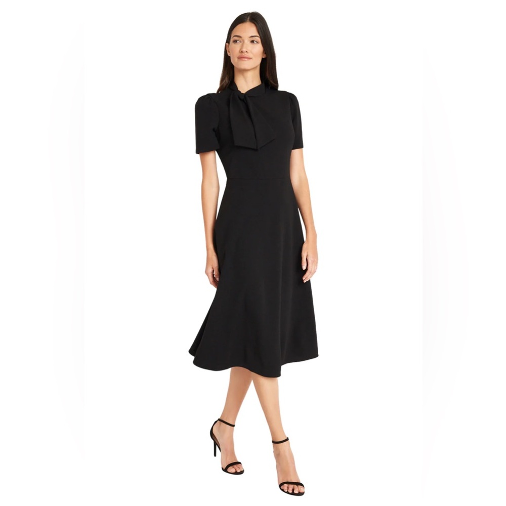 NWoT Maggy London Navy Blue Fit and Flare Midi Dress 6